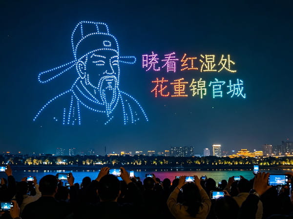 芸翼飞无人机灯光秀表演